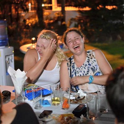 Sara laughs