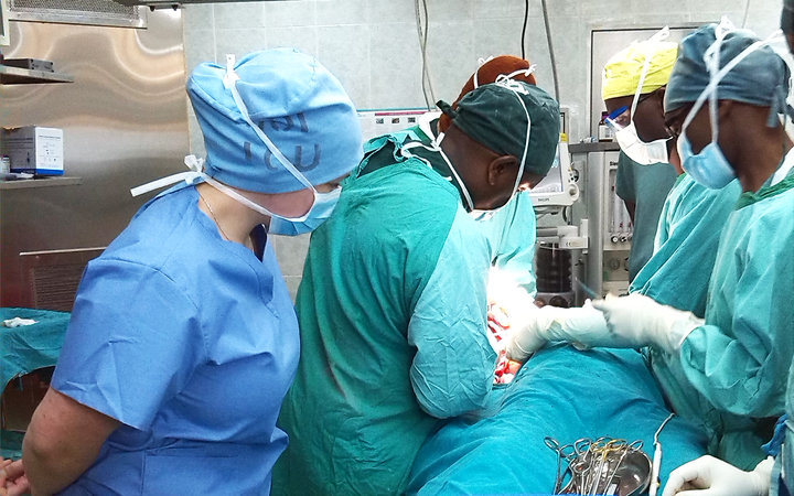 Observing an amputation in the surgical department in the Regional Hospital in Tanzania