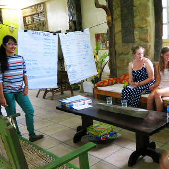 Language lesson in the Work the World house in Iloilo